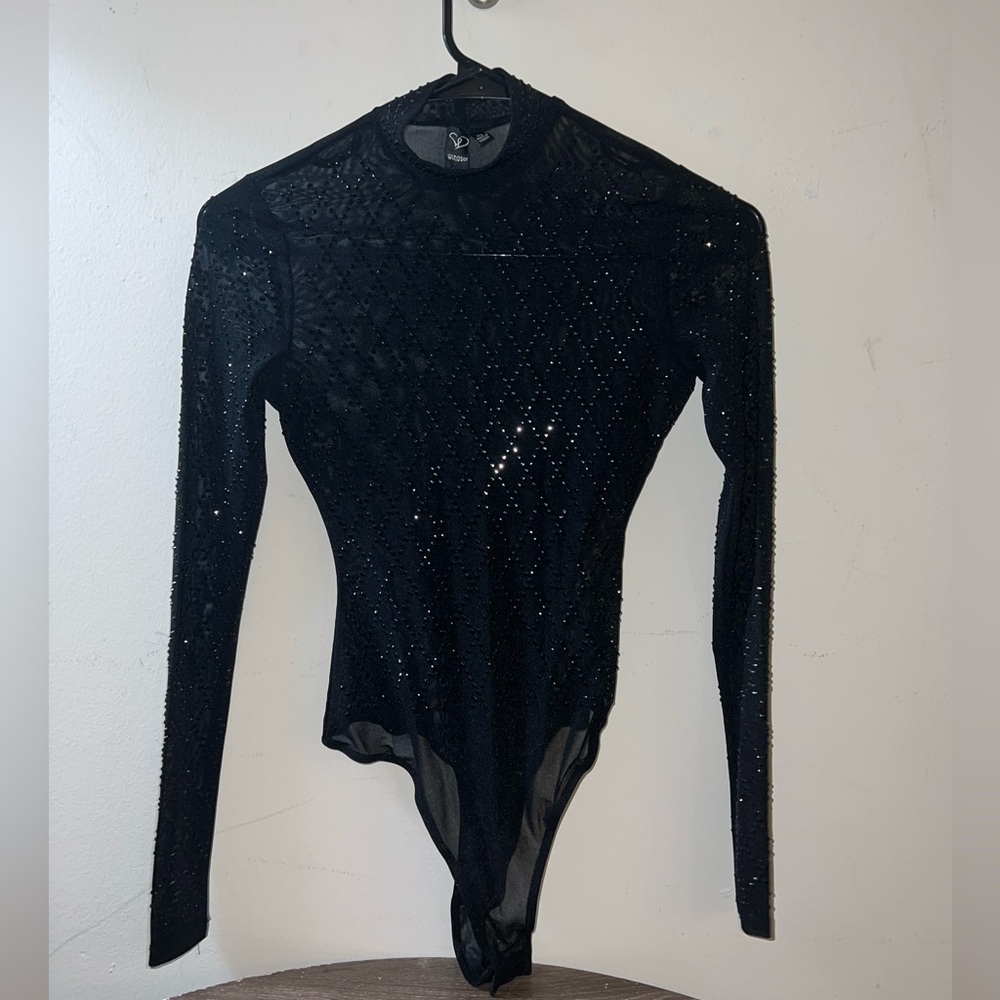 Windsor Black Rhinestone Bodysuit